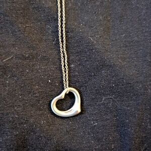 Silver Heart Pendant Necklace with Delicate Chain